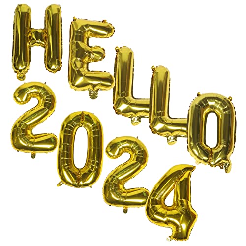 PRETYZOOM 1 Satz HELLO 2024 Ballon für das neue Jahr Neujahrsdekore wand polsterung deckenverkleidung weihnachtsdeko Partygeschenke für das neue Jahr Luftballons für die Abschlussfeier von PRETYZOOM