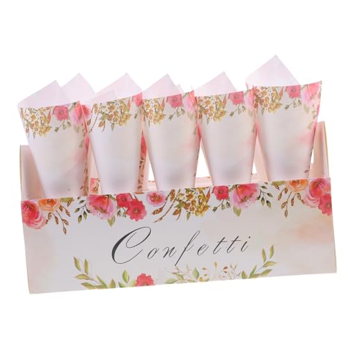 PRETYZOOM 1 Satz Hochzeitsblütenkegel Aus Blumenpapier Blumenstrauß Zapfen Hochzeit Blumenkegel Zapfen Aus Rosenblättern Halter Für Konfettikegel Getrocknete Blütenzapfen Tablett von PRETYZOOM