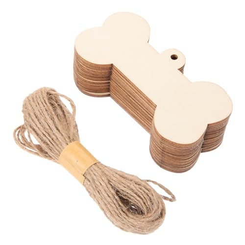 PRETYZOOM 1 Satz Knochenholzspäne sagt leer schnitzen Welpe geldschrank beemysafe ziernieten decor eincremehilfe Knochenschmuck Hundemarken aus Holz Holzornamente Buchsbaum von PRETYZOOM