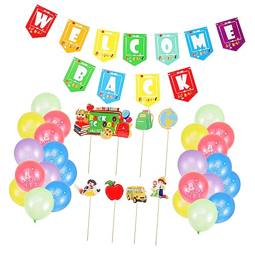 PRETYZOOM 1 Satz Partydekoration ballons balloons ballongas Schulbeginn Banner balongas Ballonbogen-Kit Willkommen zurück zu schulverzierungen Back to School Kuchendekoration Emulsion von PRETYZOOM