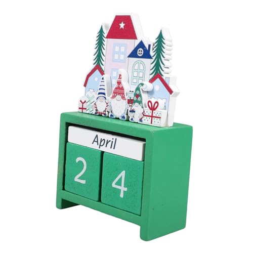 PRETYZOOM 1 Satz Weihnachts-Countdown- Weihnachtsdeko weihnachtsfest Festliche Dekoration wiederverwendbarer Holz Adventskalender Holzkalender Wohnkultur Desktop-Ornament von PRETYZOOM