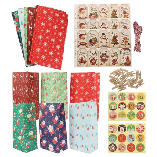 PRETYZOOM 1 Satz Weihnachtstüte aus Papier Weihnachtsmann-Dekoration Partytaschen Weihnachten Weihnachtsmann-Aufbewahrungstasche Weihnachtsgeschenktüten Süßigkeitentüten für Partys von PRETYZOOM