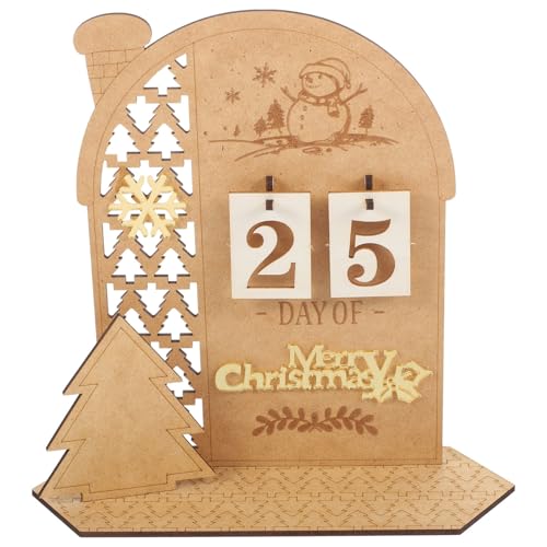 PRETYZOOM 1 Set Weihnachten Plushies Weihnachten Ornamente Kreative Kalender Decor Holz von PRETYZOOM