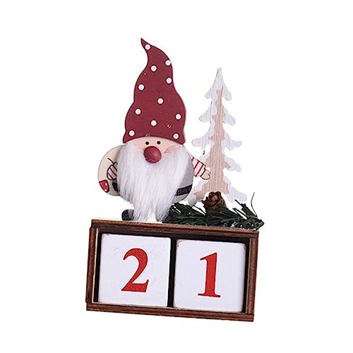 PRETYZOOM 1 Set Weihnachtskalender Ornamente Weihnachts Countdown Weihnachts Desktop Kalender Countdown Süße Feiertagsdekoration Tisch Christbaumszene Weihnachtsdekoration Aus Holz von PRETYZOOM