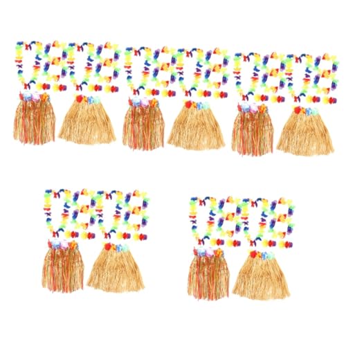 PRETYZOOM 10 Sätze Hula-Girlanden-Set Blumengirlande the holid hula milla verkleidung tropius plush Rock für Strandpartys Hawaii-Kleidungsset Luau-Partygirlande Luau Partyrock Tanzrock pp von PRETYZOOM