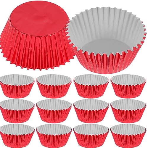 PRETYZOOM 100St Kuchenblech Muffins Tulpen-Cupcake-Förmchen Muffinförmchen Tulpe essbar nicht muffinbackformen muffin backblech pappbecher Cupcake-Geschenkpapier Papierschalen für Partys rot von PRETYZOOM