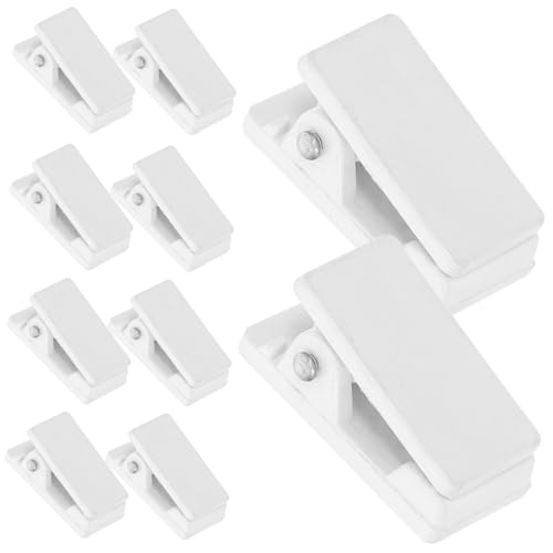 PRETYZOOM 10St Ausweisinhaber Kartenclips Büroklammern Abzeichenclips für Namensschilder Clips für Ausweise magnetische Wandclips Ausweishalter Clip ID-Karten-Clip Magnetclips Abs Weiß von PRETYZOOM