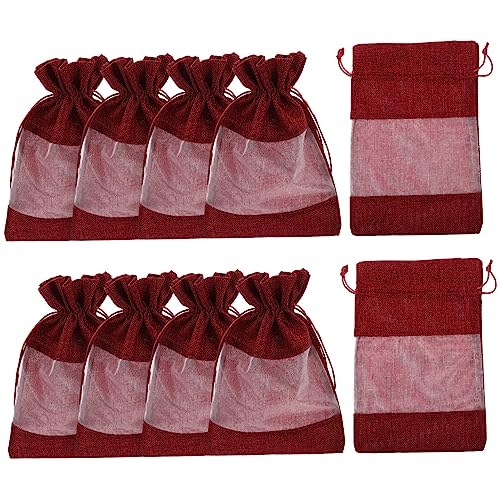 PRETYZOOM 10St Beutel für Schmuckverpackungen aufbewahrungssack storage pockets geschenktaschen bonbontüten Schmuckbeutel Partytüten Beutel für Partysüßigkeiten Musselin Tasche Leinen- von PRETYZOOM