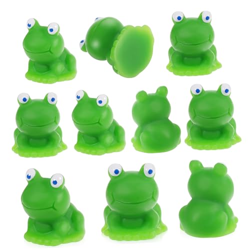 PRETYZOOM 10St Ornamente aus Harz Frösche winzige Frösche Spielzeug Frosch Kuchen Topper Fee Zubehör Dekoration Schlafzimmer Bedroom Decoration Froschdekorationen Miniaturtier aus Harz von PRETYZOOM