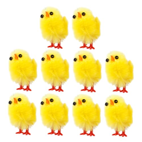 PRETYZOOM Ostergeschenke Fuzzy Küken Ostern Für Flocking Hühner Figuren Ostern Feierlichkeiten Und Party Dekorationen von PRETYZOOM