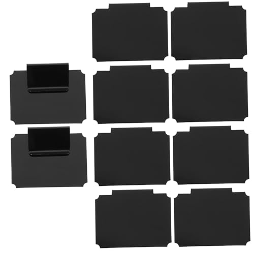 PRETYZOOM 10St abnehmbare PVC-Clips löschbar Tafel trocken abwischbare Marker mit feiner Spitze Schwamm Spender Müll plattenklemme bordmappe Etikett Anzeige Warenzeichen Preisklammer Black von PRETYZOOM