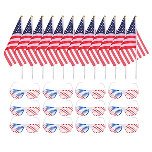 PRETYZOOM 12 Sätze Brille Der Amerikanischen Flagge Us-flaggen-sonnenbrille Patriotische Shutterbrille Patriotische Shutter-shading-sonnenbrille Rotes Patriotische Flagge Plastik von PRETYZOOM