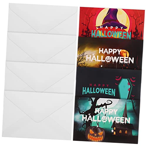 PRETYZOOM 12 Sätze Halloween-karte Halloween-partygeschenke Halloween-einladungskarten Halloween-anmerkungskarten Halloween-party-karte Gruselig Dekorationen Halloween-aufkleber Papier von PRETYZOOM