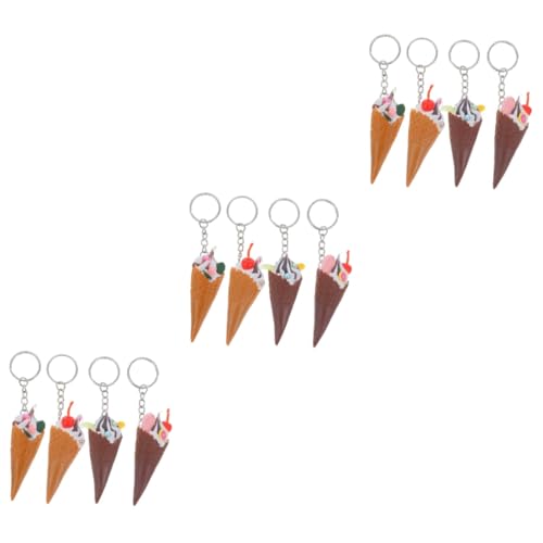 PRETYZOOM 12 Stk Schlüsselanhänger -handtaschen-anhänger Essensschlüsselhalter Hängende Verzierung Für Taschen Taschenanhänger Eiscreme-gefälligkeiten Taschenornamente Pvc von PRETYZOOM