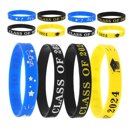 PRETYZOOM 12 Stück 2024 Abschlussarmband Armbänder Grad Abschlussbanner To-do-Liste-Armband erinnerung reminescence Stücke dekoratives Silikonarmband Abschluss-Silikonarmband Kieselgel von PRETYZOOM