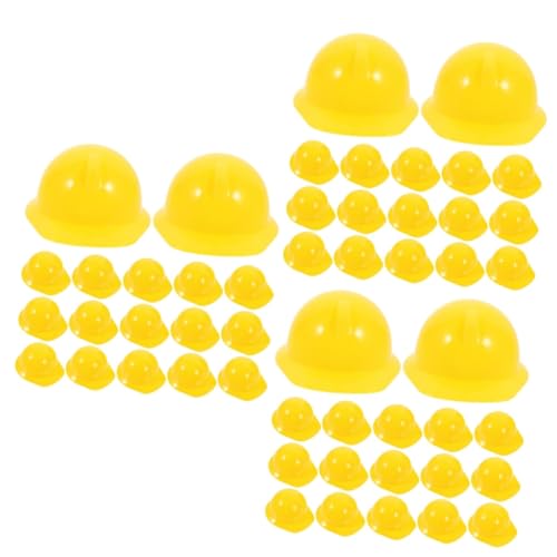 PRETYZOOM 120 Stk Mini-Bauhut safety cap relief cap Mini-Puppenhelme Miniatur Puppen-Schutzhelm Puppe verkleiden sich Hüte kleiner Puppenhut Plastikpuppenhut Schutzhelme für Plastikpuppen von PRETYZOOM