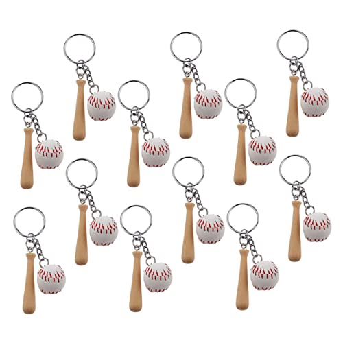 PRETYZOOM 12St Baseball-Schlüsselanhänger dekorative Schlüsselanhänger Mini-Baseball cute keychain autoschlüsselanhänger Softball-Schlüsselanhänger Schlüsselanhänger im Baseball-Design Holz von PRETYZOOM