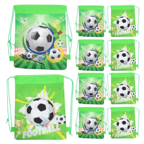 PRETYZOOM 12st Fußballparty-kordelzugtasche Geschenktüten Non-woven-rucksack Mit Kordelzug Partytasche Beutel Mit Kordelzug Fußball-party-goodie-bag Fußballrucksack Partyzubehör Vlies von PRETYZOOM