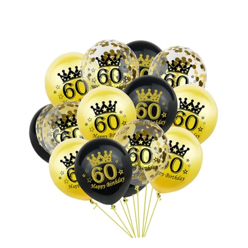 PRETYZOOM 15 Stück Geburtstagsballons Set Transparente Konfetti Ballons Für Erwachsene Pailletten Design Perfekte Dekoration Für Gartenpartys Bankette Und Jubiläen Stilvolle 60 Jahre von PRETYZOOM