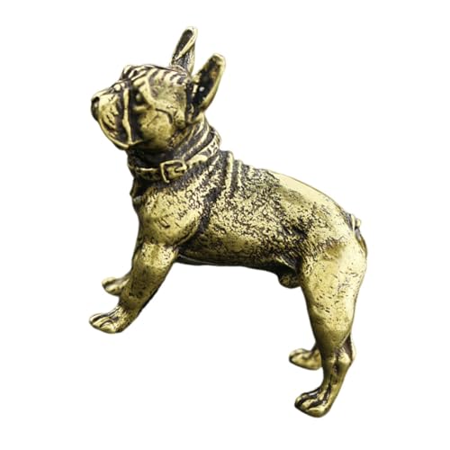 PRETYZOOM 1Stk Ornamente Hund Tierskulptur antike Verzierung Vintage-Charms antike schlüsselanhänger Teepet-Dekoration Kupfer-Tierfigur Tee-Haustier-Schmuck Desktop-Tee-Haustier Golden von PRETYZOOM