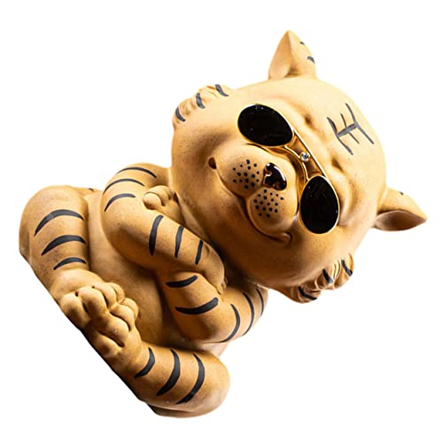 PRETYZOOM 1Stk Ornamente für den einzug Animal Figures geburtstagsmitgebsl Geburtstagsgeschenk Tiger Tischdekoration Miniatur Teetischdekoration Tee-Haustier-Schmuck Ton von PRETYZOOM