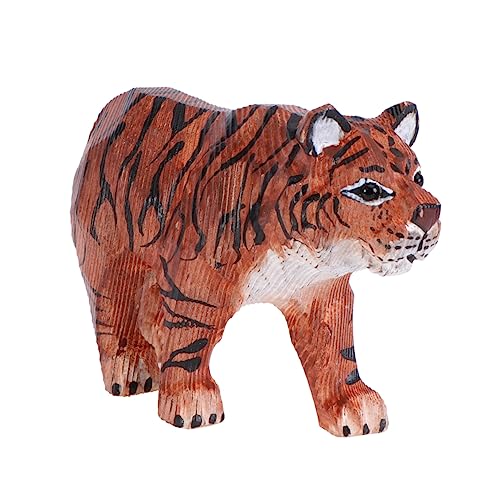 PRETYZOOM Tiger-bastelornament Hölzerne Tiger-Statue Heimdekoration Büro Schreibtisch Garten Einzigartige Holz-Tiger-zimmerdekoration von PRETYZOOM