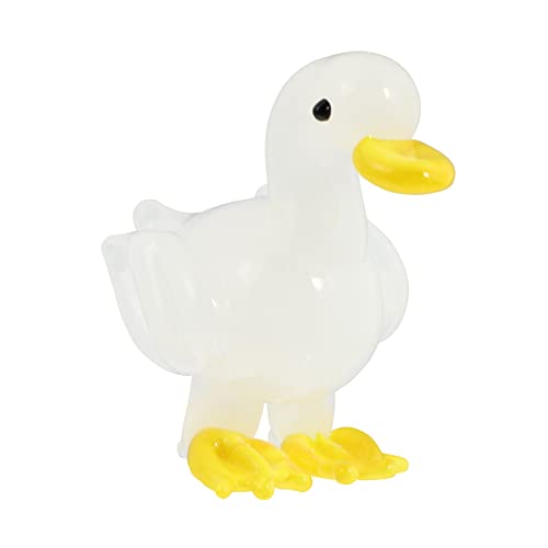 PRETYZOOM Glas Gans Statue Dekorative Tier Schmuck Weiße Gans Moderne Home Office Decor von PRETYZOOM