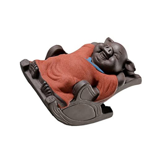 PRETYZOOM 1stk Schaukelschwein Ornamente Mini-tierfiguren Auto Spielzeug Tischdecke Mini-Buddha-skulpturen Tiere Spielzeug Wohnakzente Tischdekoration Desktop-schmuck Rot Ton von PRETYZOOM