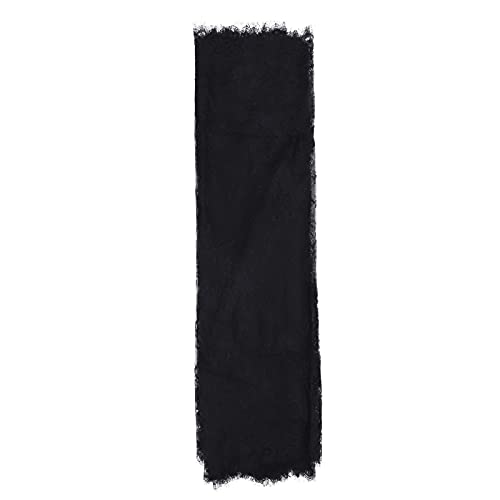 PRETYZOOM 1stk Tischläufer Aus Spitze Rechteckige Tischdecke Halloween-tischdecke Stretch-Spitzenstoff Tischwäsche Tuch Bestickte Spitze Picknick-tischdecke Polyester (Polyester) Black von PRETYZOOM