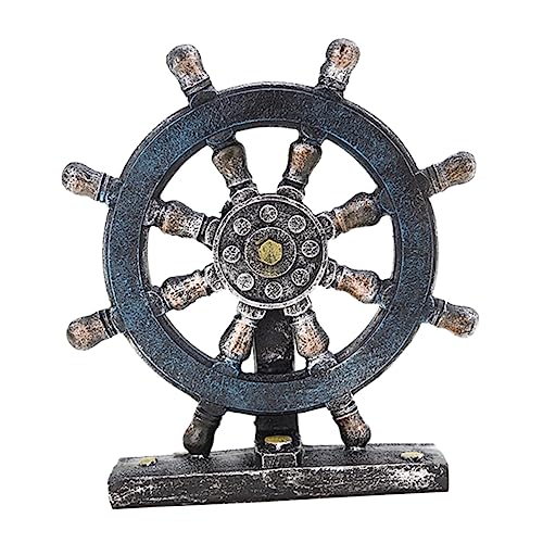 PRETYZOOM 1stk Vintage-schmuck Antike Bootsankerstatue Schiffsruderverzierung Nautische Ruderfigur Schiffslenkrad Bootsskulptur Schreibtischaufsatz Kompass-Modell-Ornament von PRETYZOOM