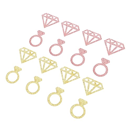 PRETYZOOM 2 Konfetti werfen Hochzeitskonfetti konfetti für die brautparty Kuchen Topper roségoldene Ringe Goldrand spaß evengers party dekoratives konfetti Zubehör für Hochzeitsfeiern Papier von PRETYZOOM