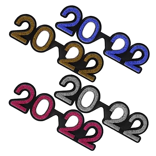 PRETYZOOM 2 Sätze 2022 Brille Vrbrillen Neujahr Party Partybrillen Schöne Partygläser Für Das Neue Jahr 2022 Mode Coole Mosaikgläser Lustige Sonnenbrille Lustige Partybrille STK 4 Stück * 2 von PRETYZOOM