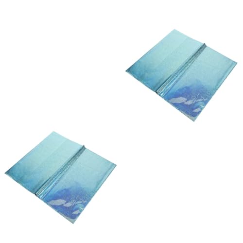 PRETYZOOM 2 Sätze Aluminiumglänzende Tischdecke Neon Innen Solar- Aufdecken Sackleinen Wischen Schillernde Partyartikel Schwimmbad Irisierend Blau Tischläufer Blue Aluminiumfolie 2 Stück * 2 von PRETYZOOM