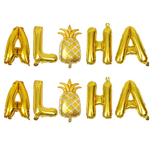 PRETYZOOM 2 Sätze Ballon Dekorationen für Poolpartys Ananas- Schwimmbad mottoparty hawaii luftbalondeko hawaiianische Partyartikel Zubehör für die Sommerparty Aluminiumfolie von PRETYZOOM