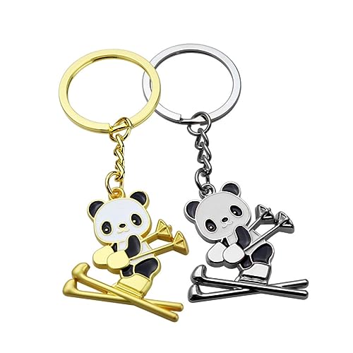 PRETYZOOM 2 Stück Ski Panda Anhänger Tasche Hängende Verzierung Spielzeug Für Mädchen Tier Schlüsselanhänger Schlüsselanhänger Für Mädchen Miniatur Dekoration Kleiner Panda von PRETYZOOM