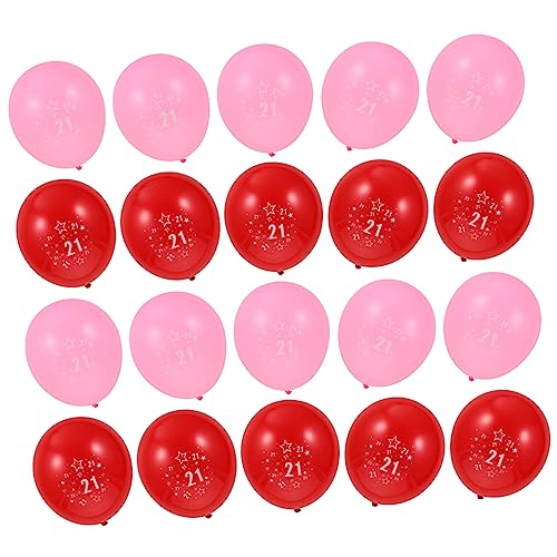 PRETYZOOM 20 Stk Geburtstag Luftballons Einzigartige Partyballons Alles Zum Geburtstag Dekorationen Drucken Von Luftballons Ornament Blaues Ballon Mit 21 Zahlen Rosa Emulsion von PRETYZOOM