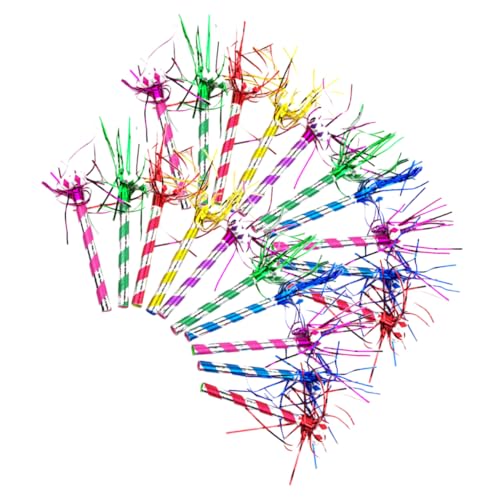 PRETYZOOM 20 Stück Quaste bläst Drachenpfeife Blechflöte musikalischer Knaller Geburtstags-Gebläse Lärm Ausblasen Krachmacher Blowouts Pfeifen Musikalische Party-Blowouts Krachmacher Plastik von PRETYZOOM