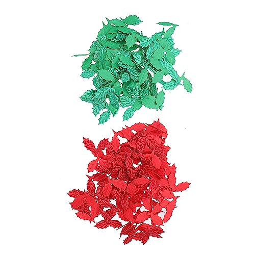 PRETYZOOM 200St Weihnachten hinterlässt Konfetti Dekoration für zu Hause glitzerndes Konfetti dekoration schlafzimmer weihnachten party tischdeko dekor selber machen Plastik rot von PRETYZOOM