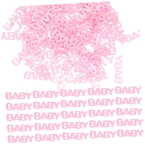 PRETYZOOM 200st Konfetti Zur Taufe Tischkonfetti Konfetti Party Dekoratives Konfetti Babyparty-konfetti Mädchen-geburtstagstisch-streuung -dusche-ornament Esstisch Rosa Plastik von PRETYZOOM