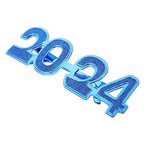 PRETYZOOM 2024 Brille Gefälligkeiten Sonnenbrille Masse Sonnenbrille im Retro-Stil Silvesterbrille 2024 schnapsgläser leuchtbrillen Partygeschenke für das neue Jahr Neujahrsvorräte Stk Blue von PRETYZOOM