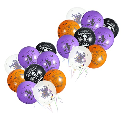 PRETYZOOM 20st Halloween-latexballon Halloween-ballondekorationen Pastellfarbene Luftballons Ballonbogen-kit Partydekorationen Halloween-folienballons Gänseblümchen Ballons Emulsion von PRETYZOOM