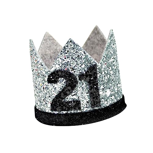 PRETYZOOM 21 Hut zum Geburtstag ausgefallene Partyhüte lustiger Partyhut Geburtstags-Tiara-Hut Mini-Hut -Geburtstagsmütze party accessoires birthday crown Glitzerhut Geburtstagskappe von PRETYZOOM