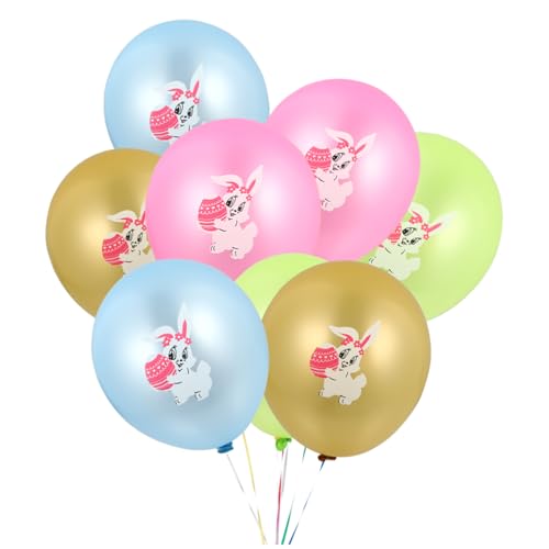 PRETYZOOM 24 Stück Kaninchen-Latexballon Ballonpumpe Partyballons Ballongirlande Aufblasgerät Blase Ostern Luftballons easter decoration Osterbankett-Luftballons Ballondekoration Emulsion von PRETYZOOM