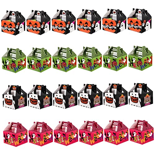 PRETYZOOM 24 Stück Kartons Halloween-Tasche Bonbonhalter Halloween-Papiertüte Süßigkeiten Fall Halloween Halloween assecoires Keksdosen Schachteln zum Verpacken von Süßigkeiten von PRETYZOOM