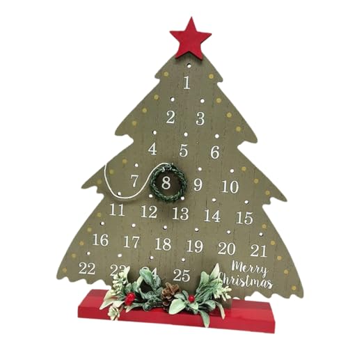 PRETYZOOM 25 Desktop-wohndekoration Adventskalender Aus Holz Christbaumschmuck Aus Holz Weihnachten Adventskalender Weihnachtsfeierverzierung Frohe Weihnachten-zeichen Weihnachtsdeko Hölzern von PRETYZOOM