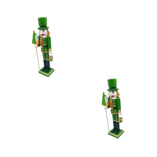 PRETYZOOM 2St 3broken Nutcracker holzfigur st. Patricks Day hängende Ornamente Anhänger zum St. Patricks Day irische Festdekoration st. Patrick's Day hängende Ornamente Green von PRETYZOOM