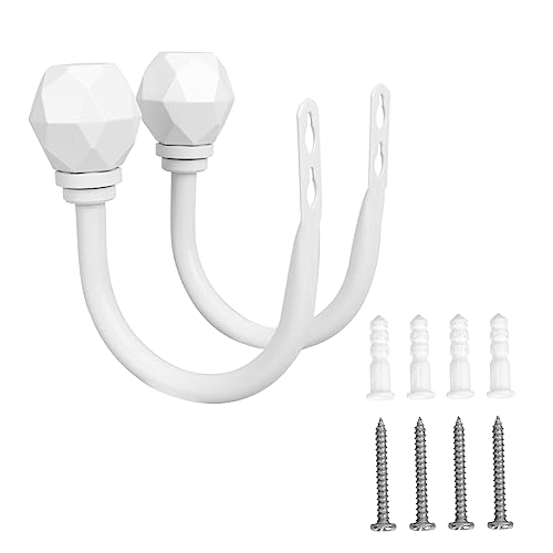 PRETYZOOM 2St Gardinenhaken Wall Hooks Towel Hook Gardinenschmuck Vorhang Halterung شيشة leichte Gardinenstange Wandhaken für Vorhänge u-förmige Holdbacks Mehrzweckhaken Schmiedeeisen Weiß von PRETYZOOM