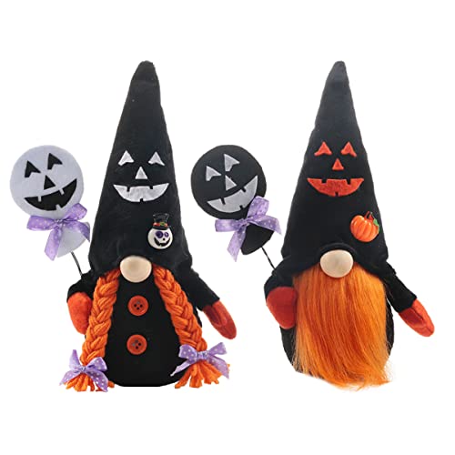 PRETYZOOM 2St Halloween-Puppe Heimdekoration Wichtel Tischdekoration Festivaldekoration Halloween-Herzstück Halloween Figuren Halloween-Figuren Halloween-Zwergpuppe GNOME Puppenschmuck Stoff von PRETYZOOM