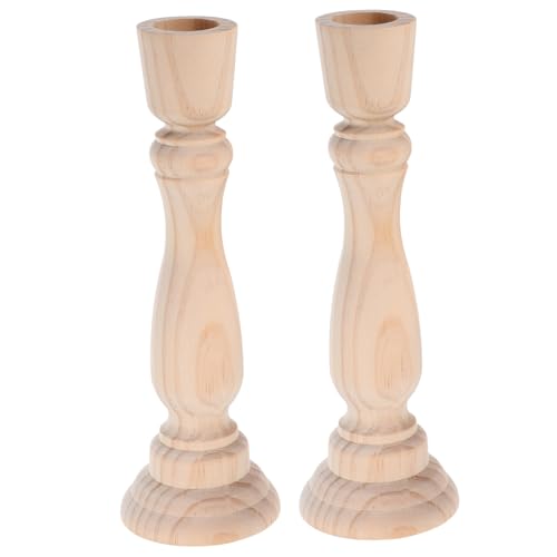 PRETYZOOM 2St Leuchter kerzengläser Vintage hochzeitsdeko hausdeko Candle Liner Vintage Kerzenständer esstisch kerzenhalter teelichter Teelichthalter aus Holz Mini-Holzhandwerk hölzern von PRETYZOOM