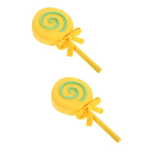 PRETYZOOM 2St Lollipop-Modell Weingummi gefälschtes Lutschermodell Bonbon Strudel Beute jubes Obst fotozubehör Fotografie zubehör gefälschter Lutscher Süßigkeiten Fotoautomat Schwamm Yellow von PRETYZOOM